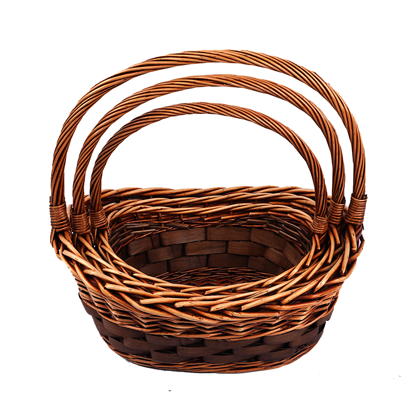 1ACustomize Wholesale Willow Gift Packing Handmade Woven Fruit Storage Christmas Natural Wicker Basket recycle wholesale reusable shandong qingdao linyi linshu