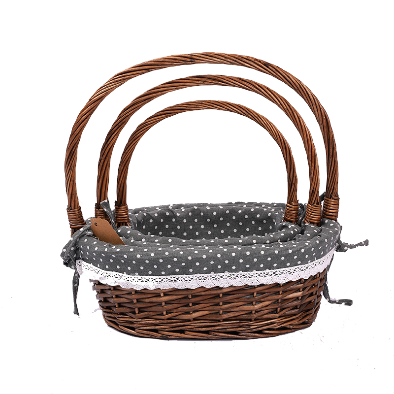 "1ACustomize Wholesale Willow Gift Packing Handmade Woven Fruit Storage Christmas Natural Wicker Basket Cheap Handmade bamboo Willow Best Sellers linyi linshu Shandong