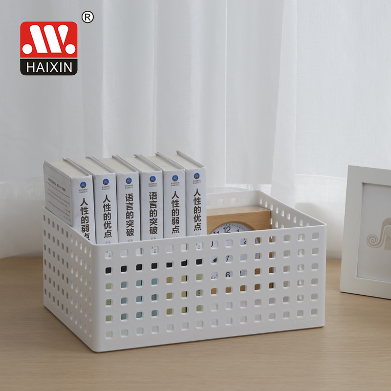 Haixing Vintage Hollow Design Storage Woven Basket BPA FREE Plastic Large Capacity bulk with holes