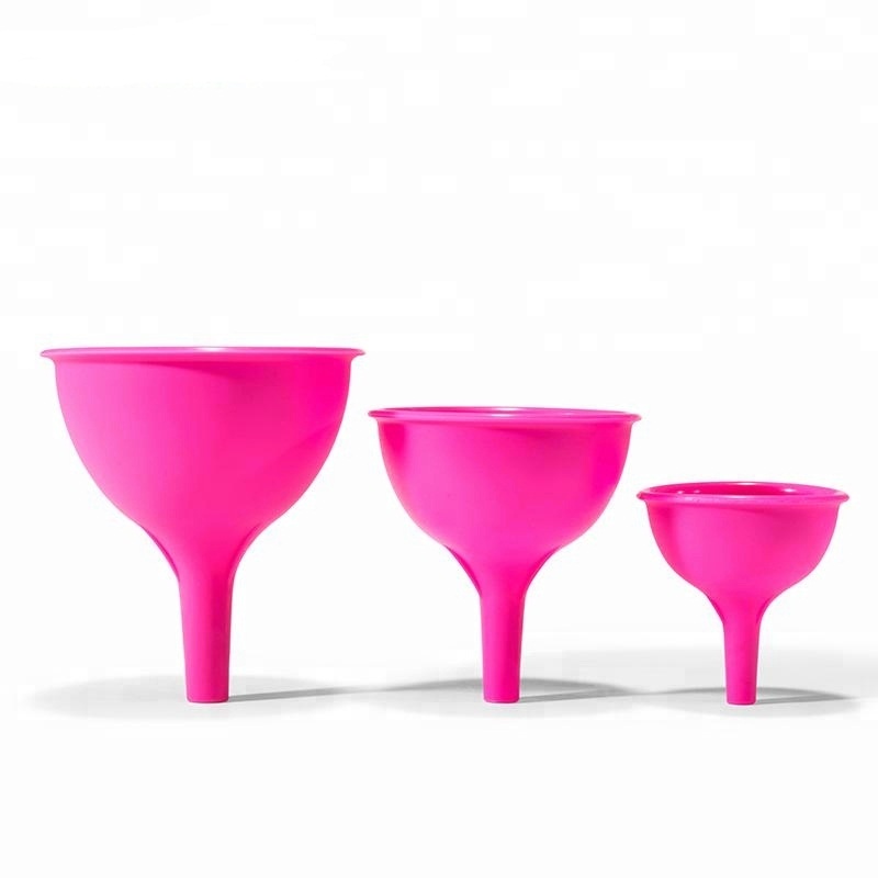 3Pcs Kitchen Cooking Tools Colorful Small Silicone Canning Funnel Set