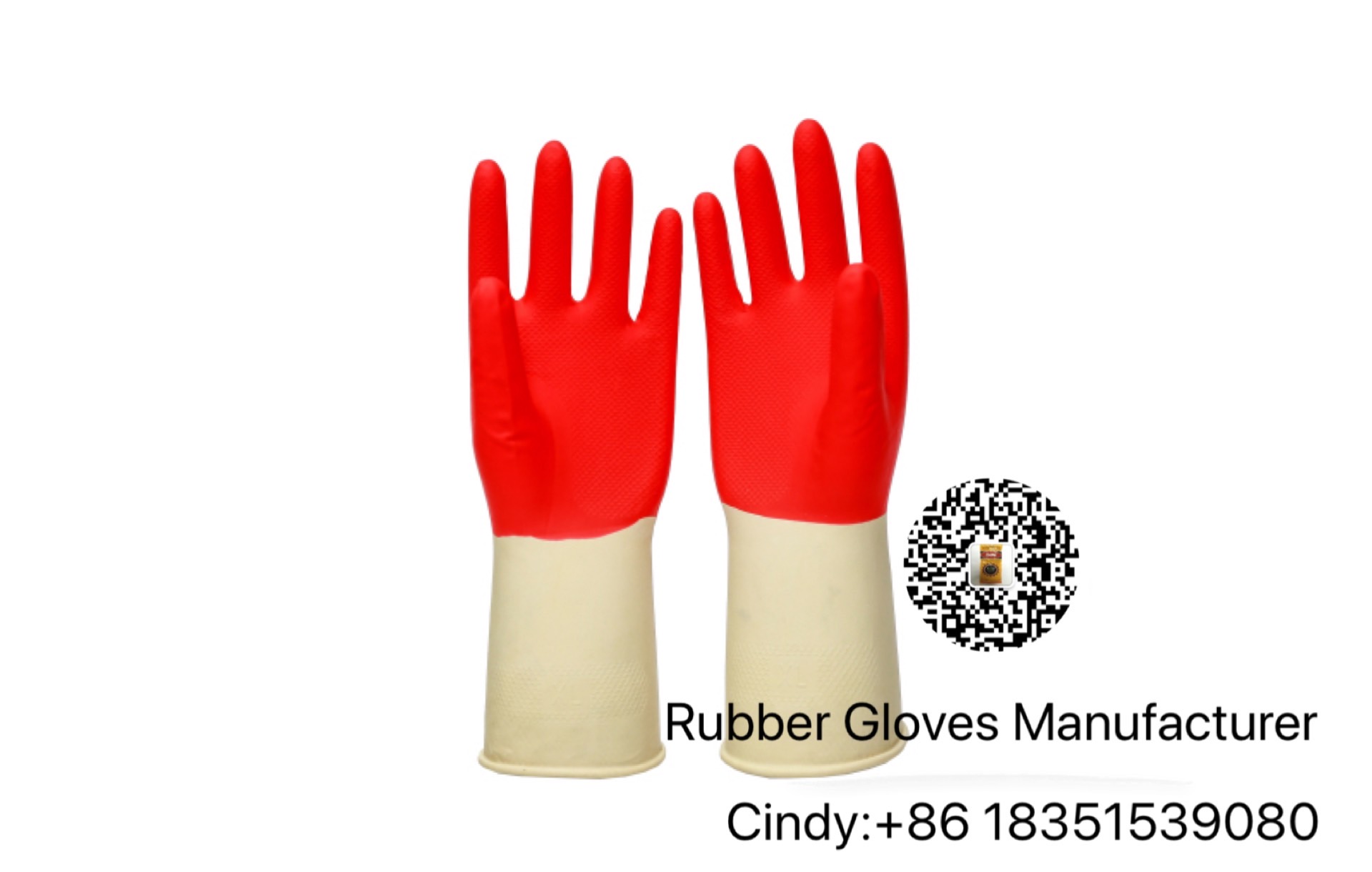 50g Red And White Bicolor Rubber Gloves
