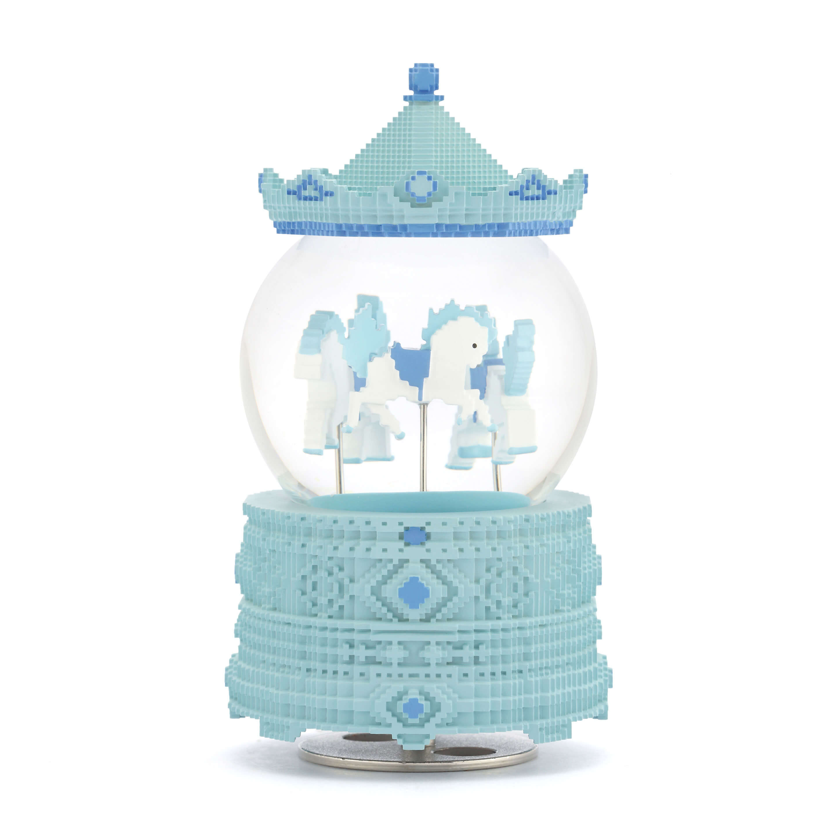 65MM pixel carousel musical water globe with rotation