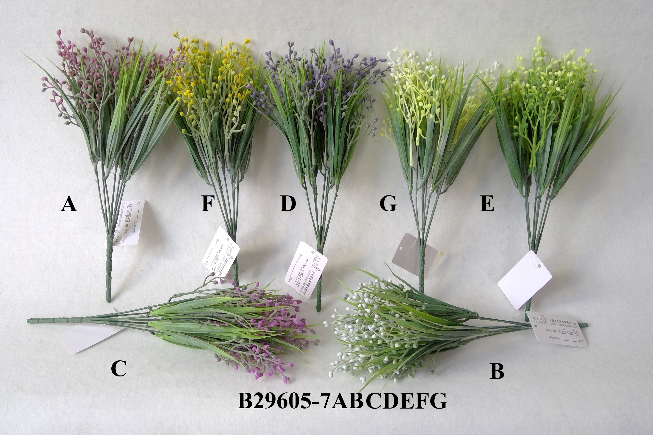 plastic grass & flower x 7 different design