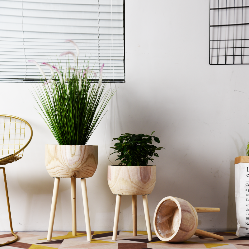 wooden pot