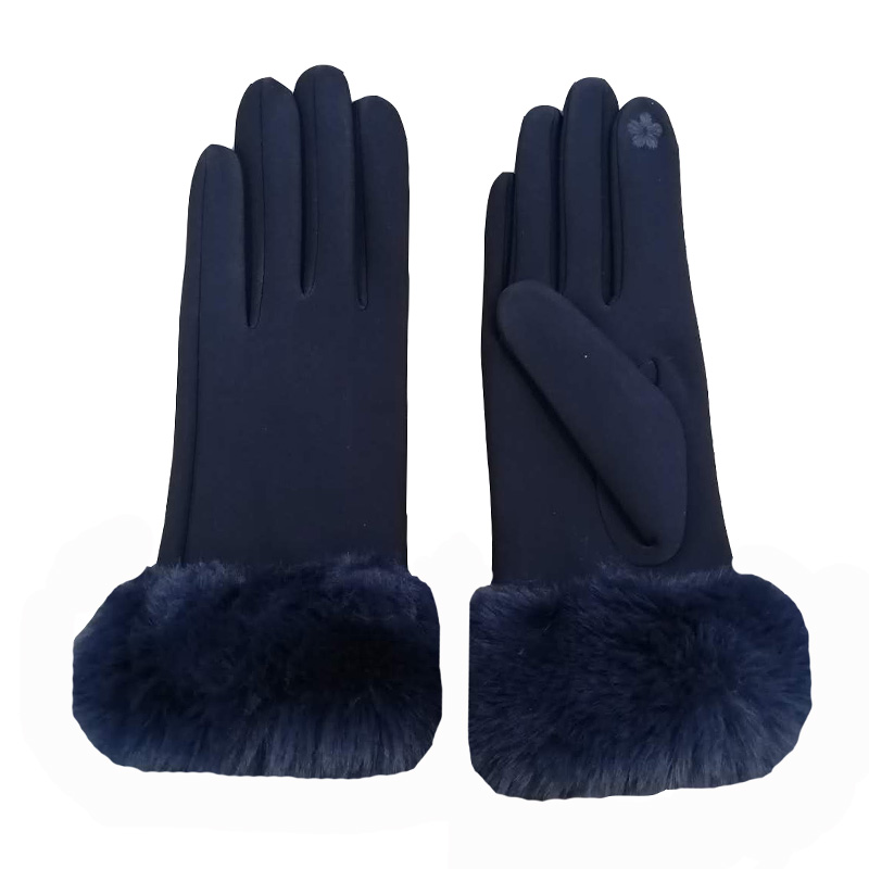 Winter warm scuba gloves with fur cuff