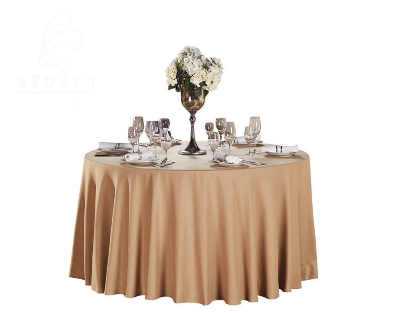 Hotel Camel Color Cotton Like Table Cloth