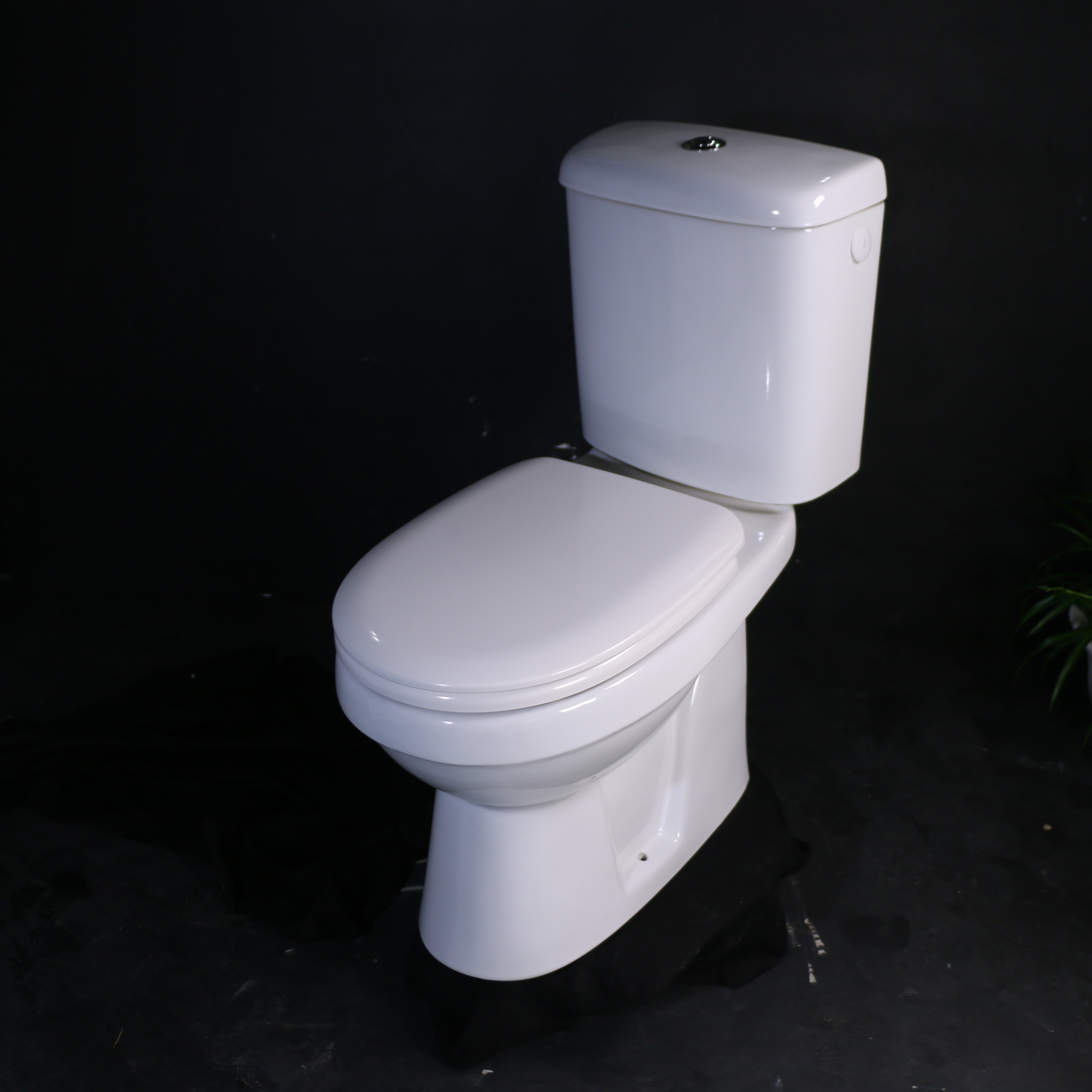 Round wash down european dual flush two piece toilet wc