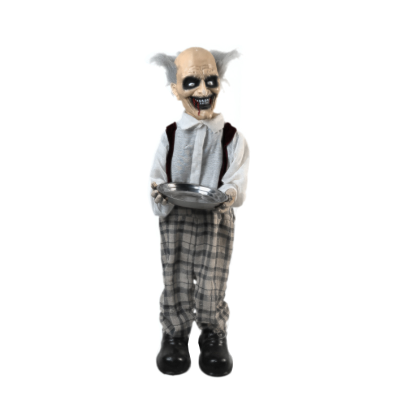 33” Standing Butler with Candy Tray/Creepy Sound and Lightup eyes