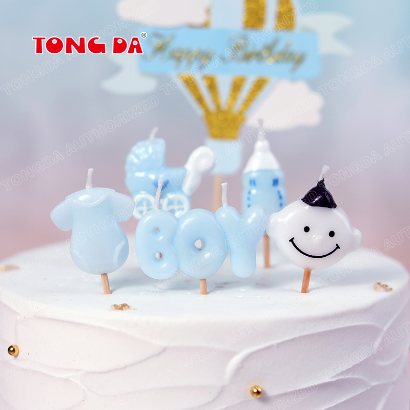 Birthday cake decoration cartoon boy letters candle boy dessert table decoration