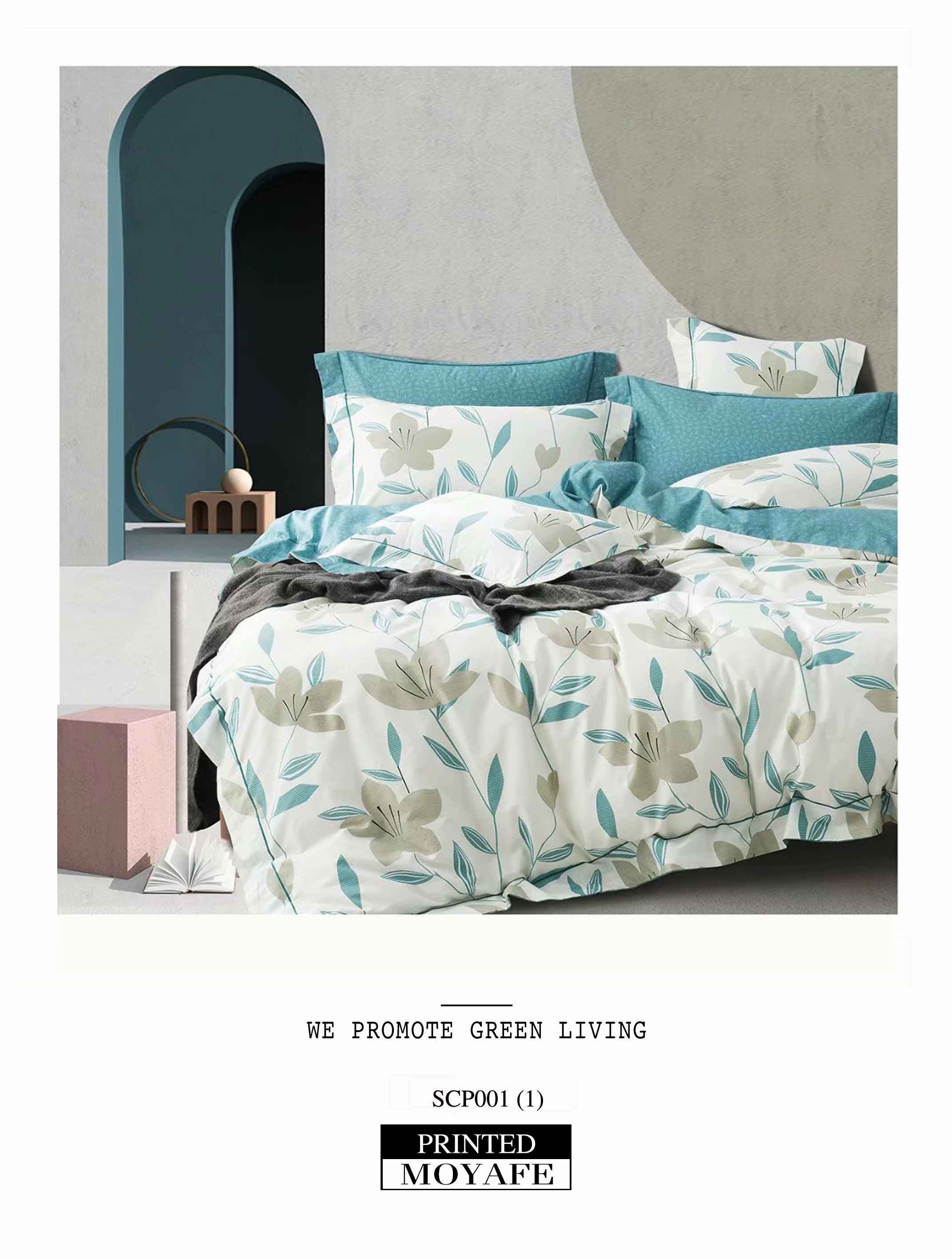 Pure cotton reactive printing duvet cover set
