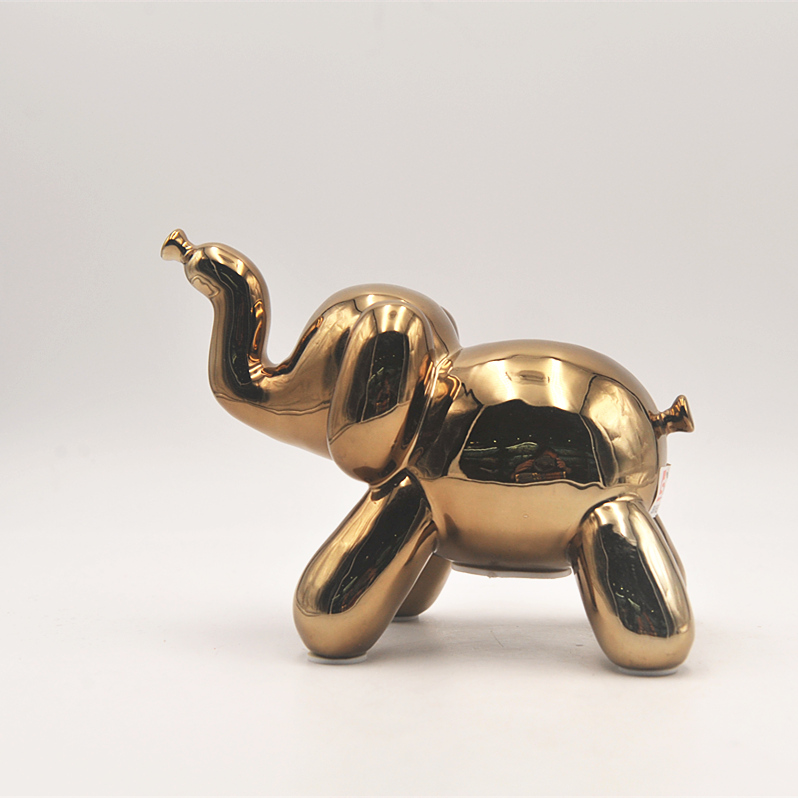 Lowest price gold plated elephant ceramic money saving box