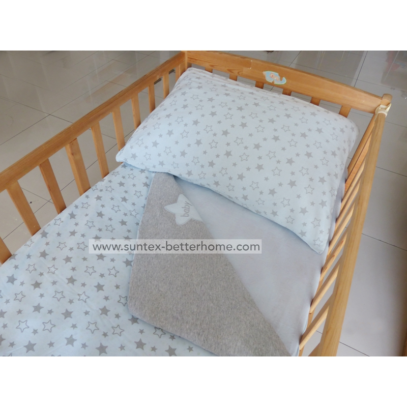 100%Cotton Jersey fabric Baby Crib Bedding Set Duvet Cover Set