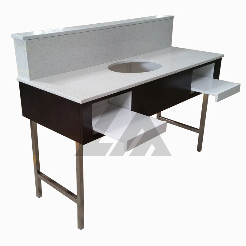 0000A Vanity Cabinet vanity Base with quartz top and stainless steel leg