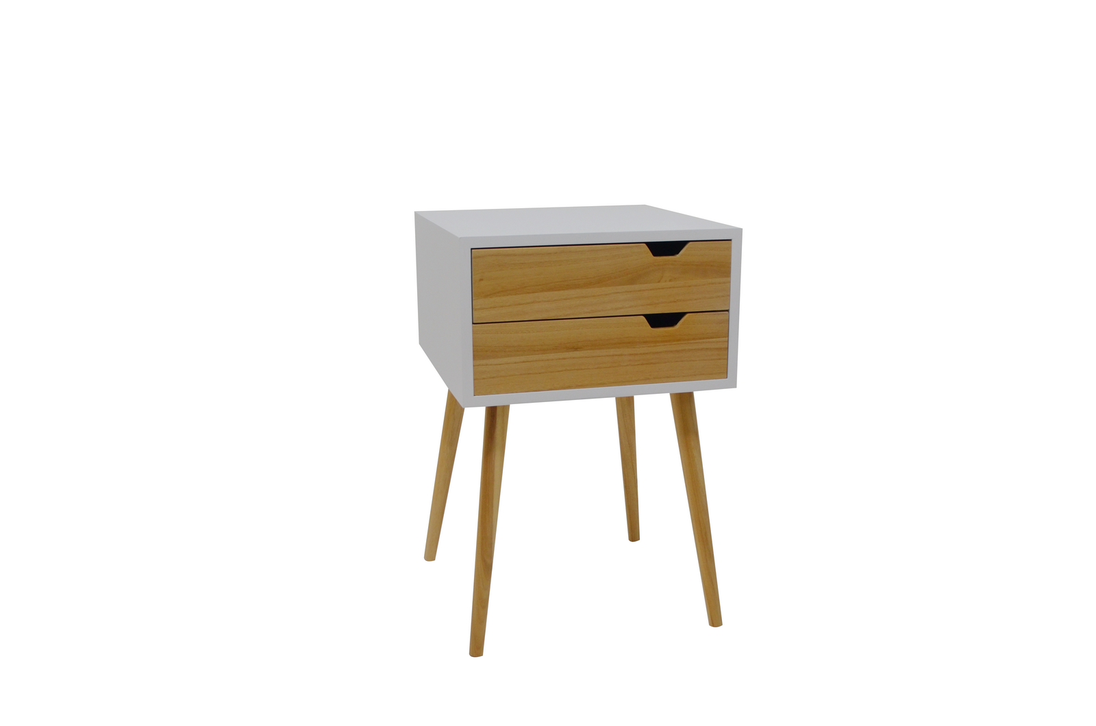 Wooden night stand with tall foot