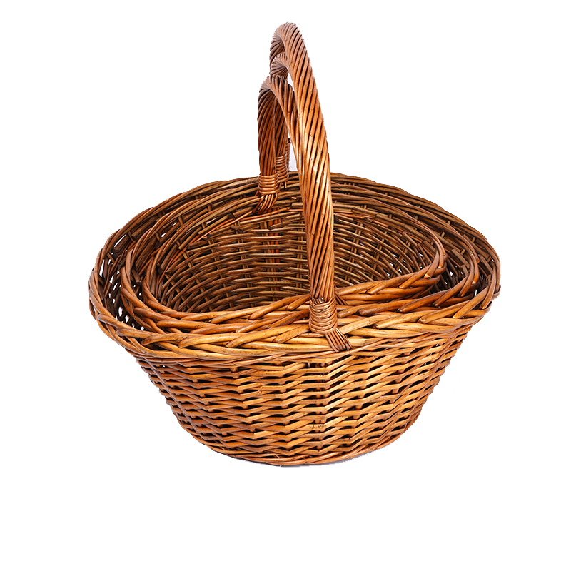 1Awillow/wicker basket/gift basket/natural/handmade/fruit storage/bread/outdoor/holiday decoration/hot sale/environmentally friendly products recycle wholesale reusable shandong qingdao linyi linshu