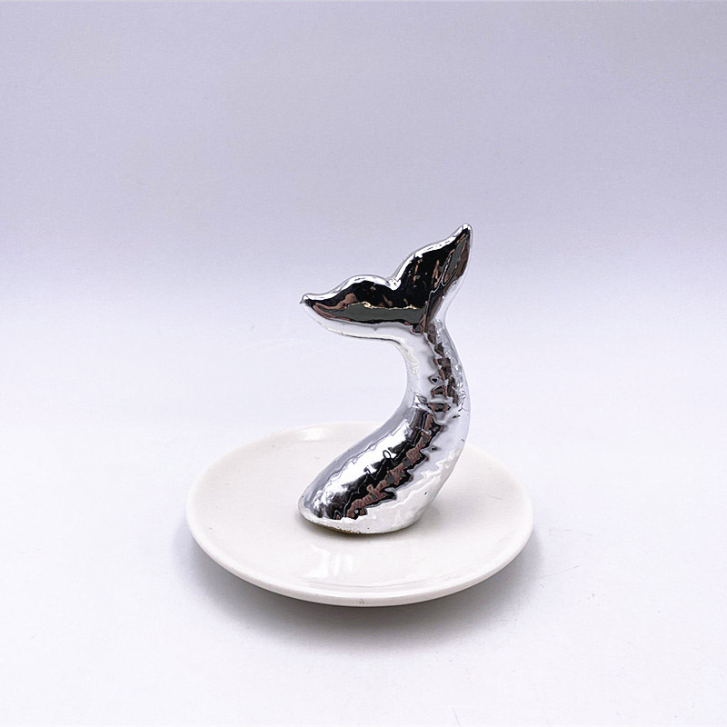 Mermaid Jewelry Plate display stand ceramic jewelry ring holder trinket ceramic jewelry dishes tray