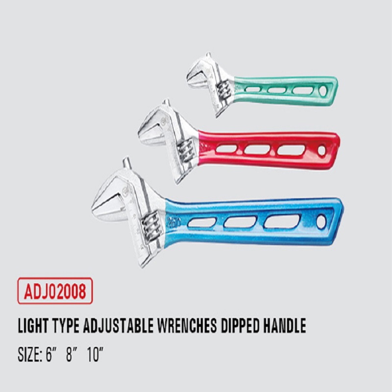 Light Type Adjustable Wrenches Dipped Handle