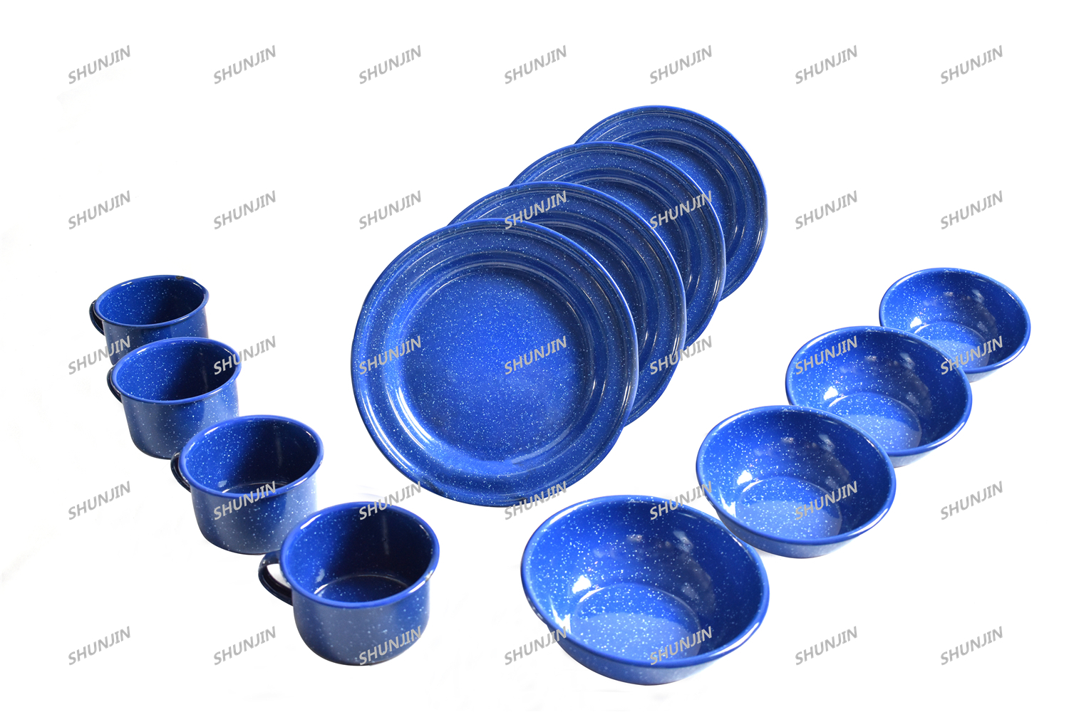 12 pcs enamel camping ware set
