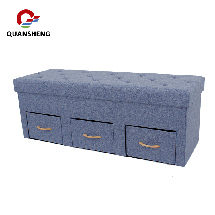 Foldable Storage Stool Ottoman