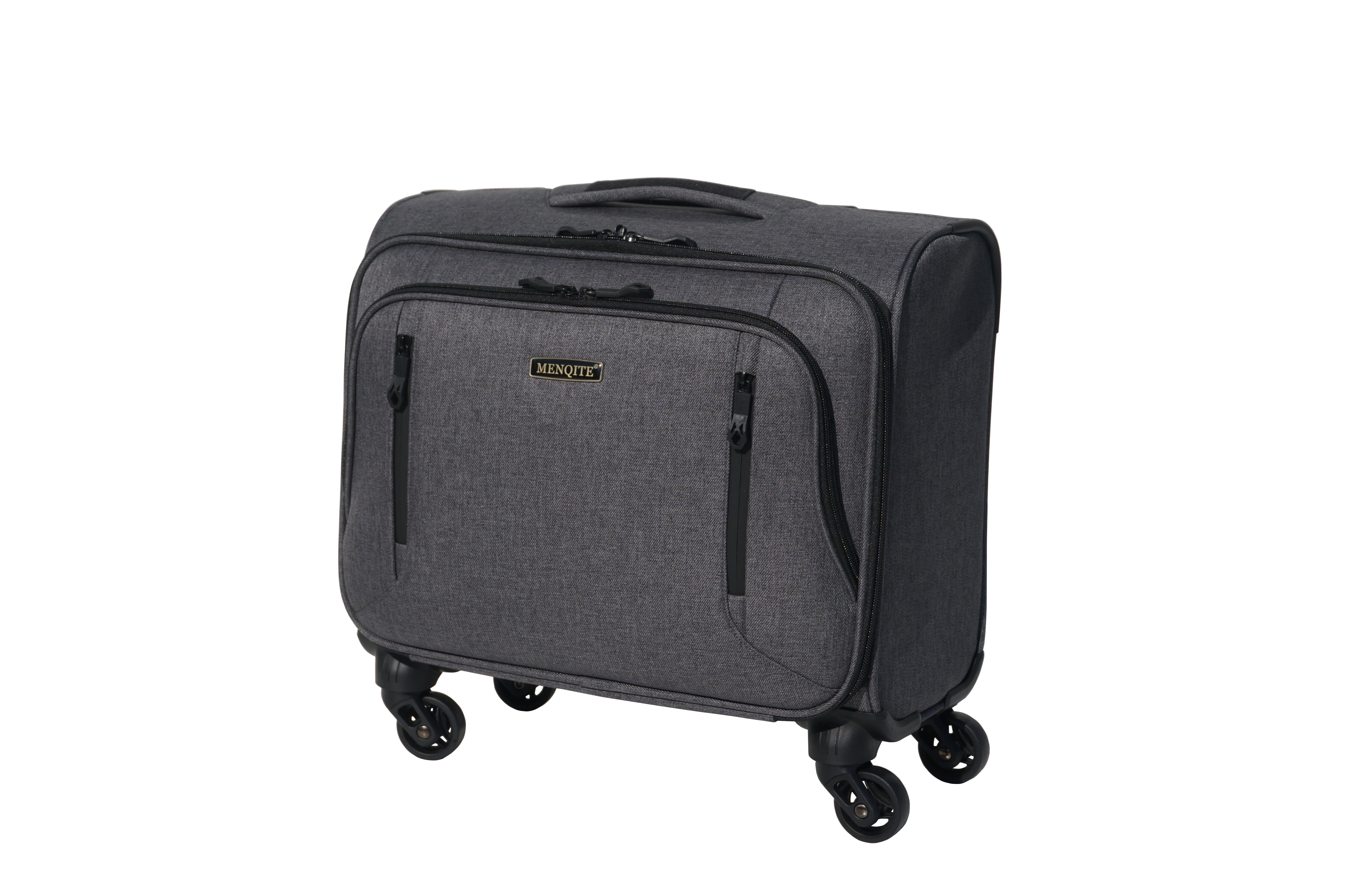 16.5" 2-tone Twill snow flake polyester Trolley 4 spinner Laptop trolley brief case