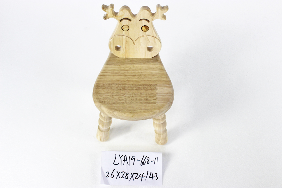 Children solid wood animal shape deer head shape stool