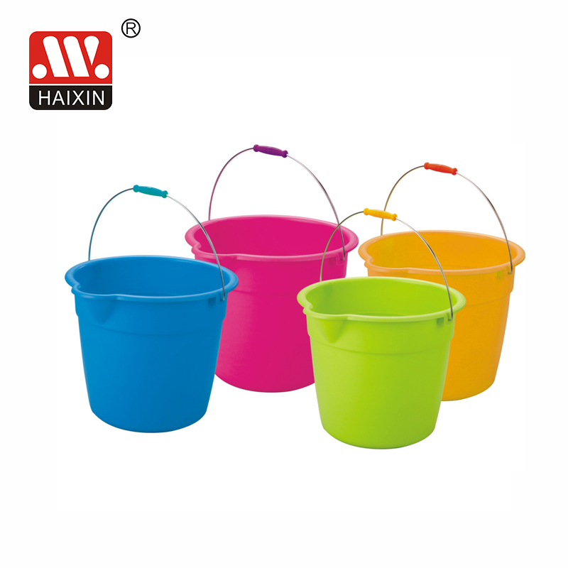 haixin Plastic bathroom washing round handle bucket W/O lid 438-10L plastic water bucket