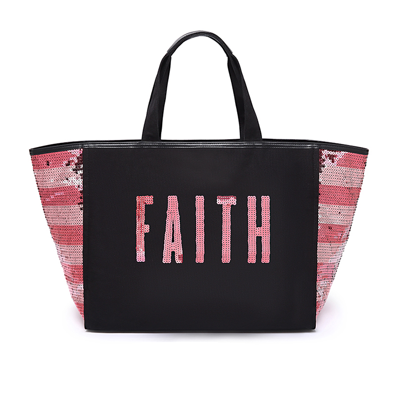 2020 lady's canvas tote bag/shopping bag/ colorful sequin handbag