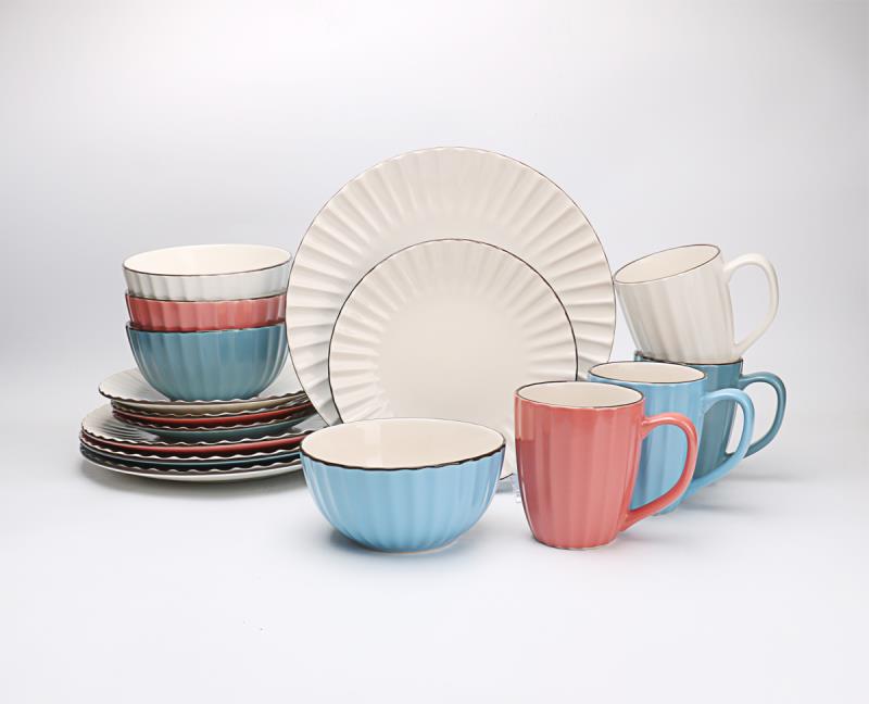 Embossment with color glaze dinnerware