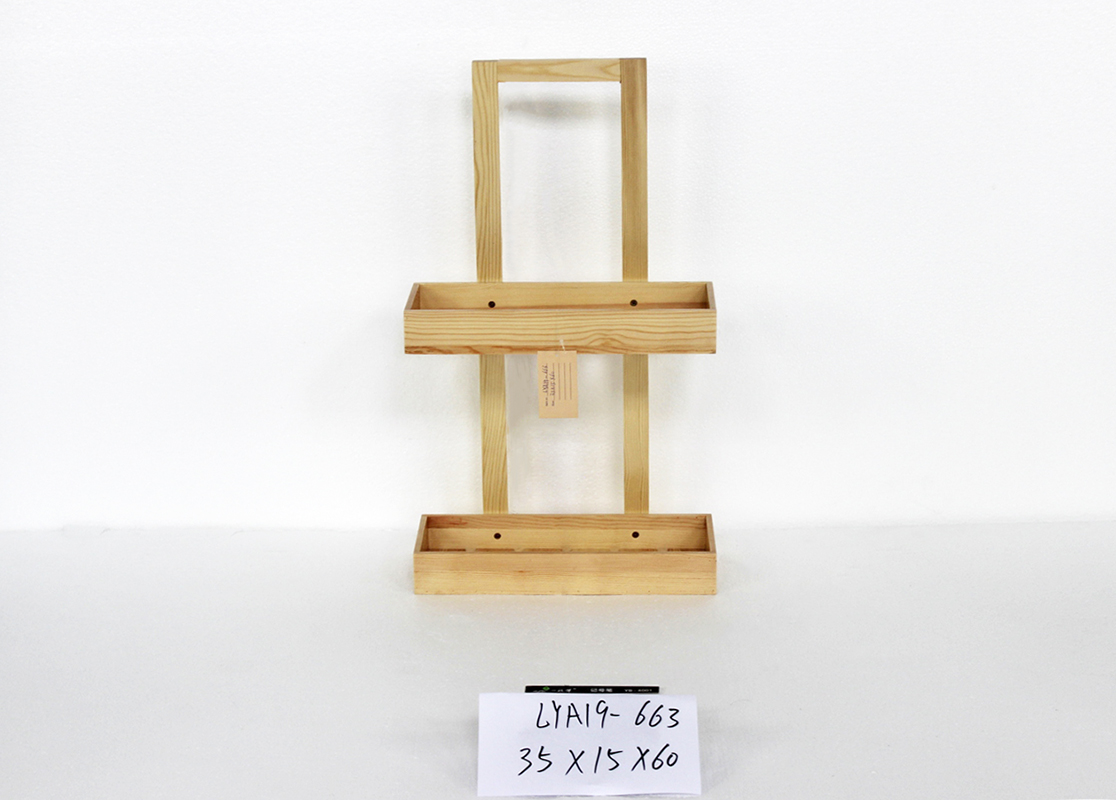 Solid wooden 2 tier shelf