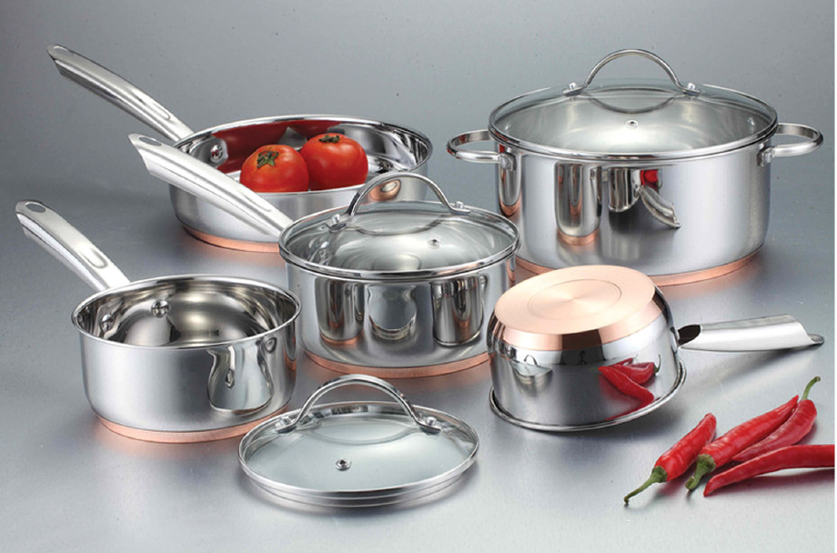 8pcs stainless steel cooper cookware set