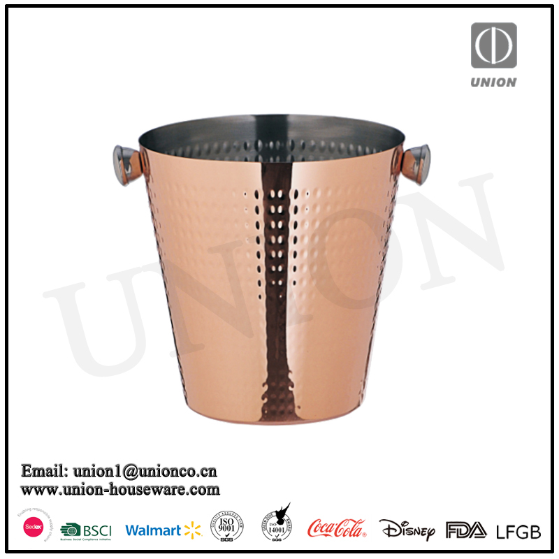 Factory Price 3L Copper Plating Stainless Steel Metal Ice Bucket