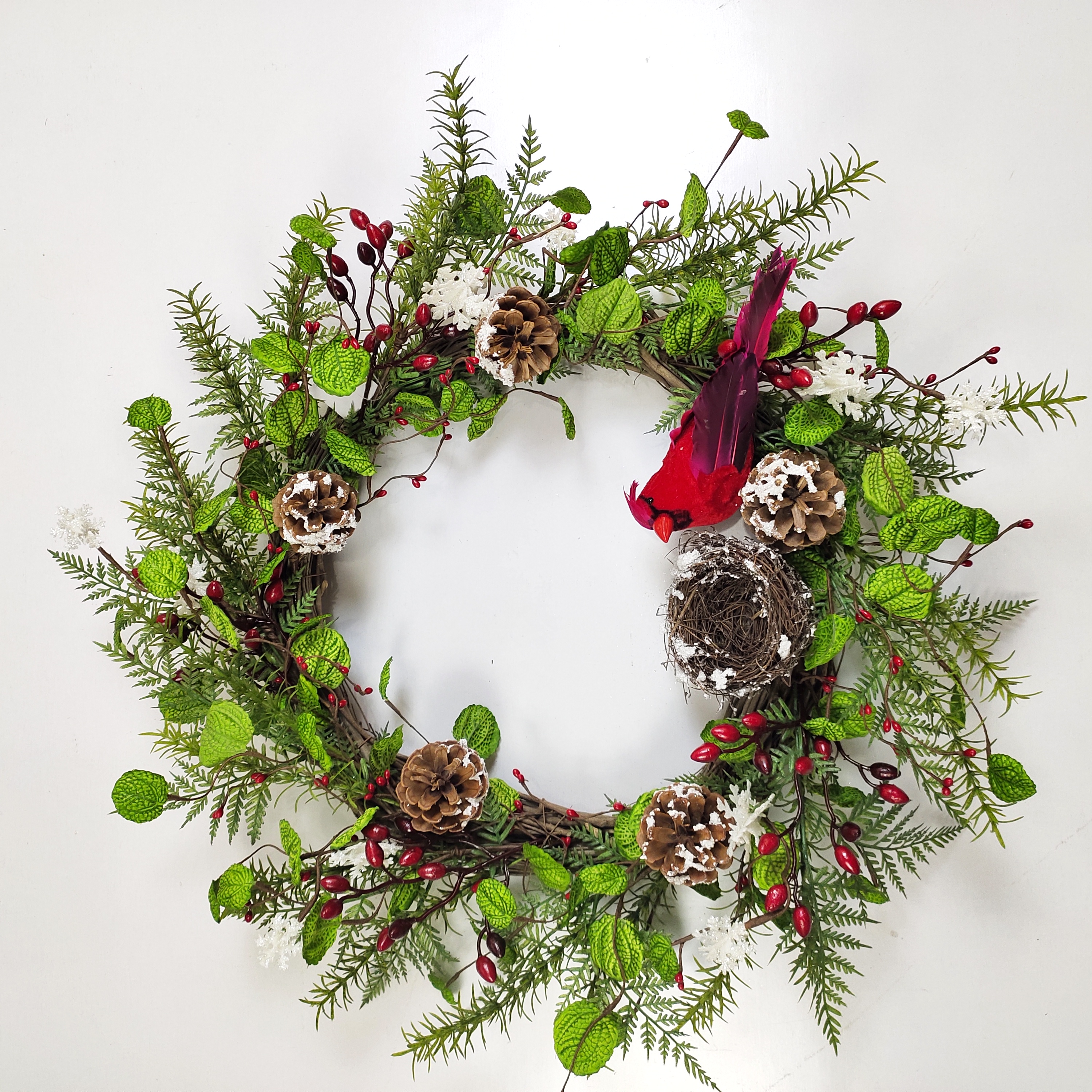 Christmas Wreath with Cardinal