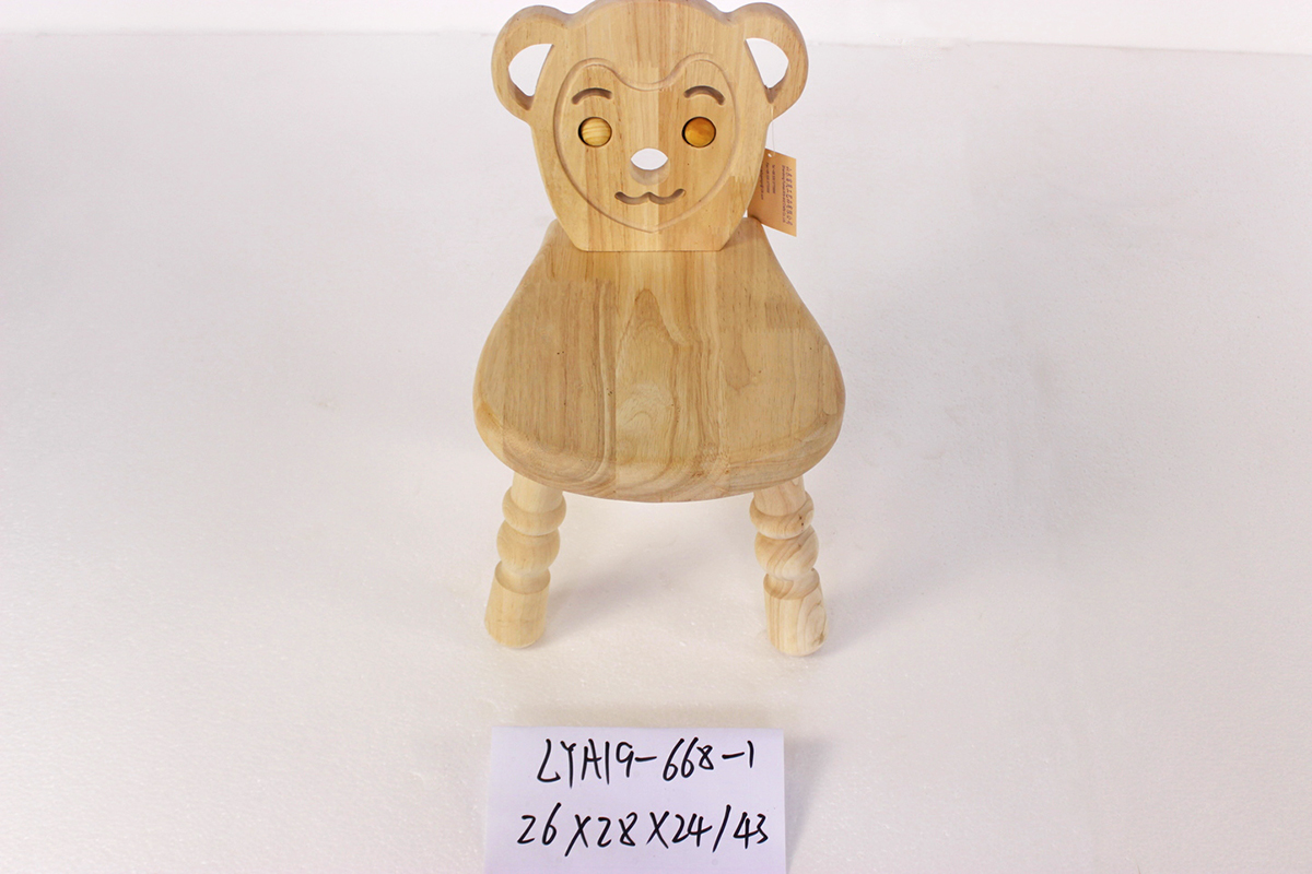 Children solid wood animal shape stool