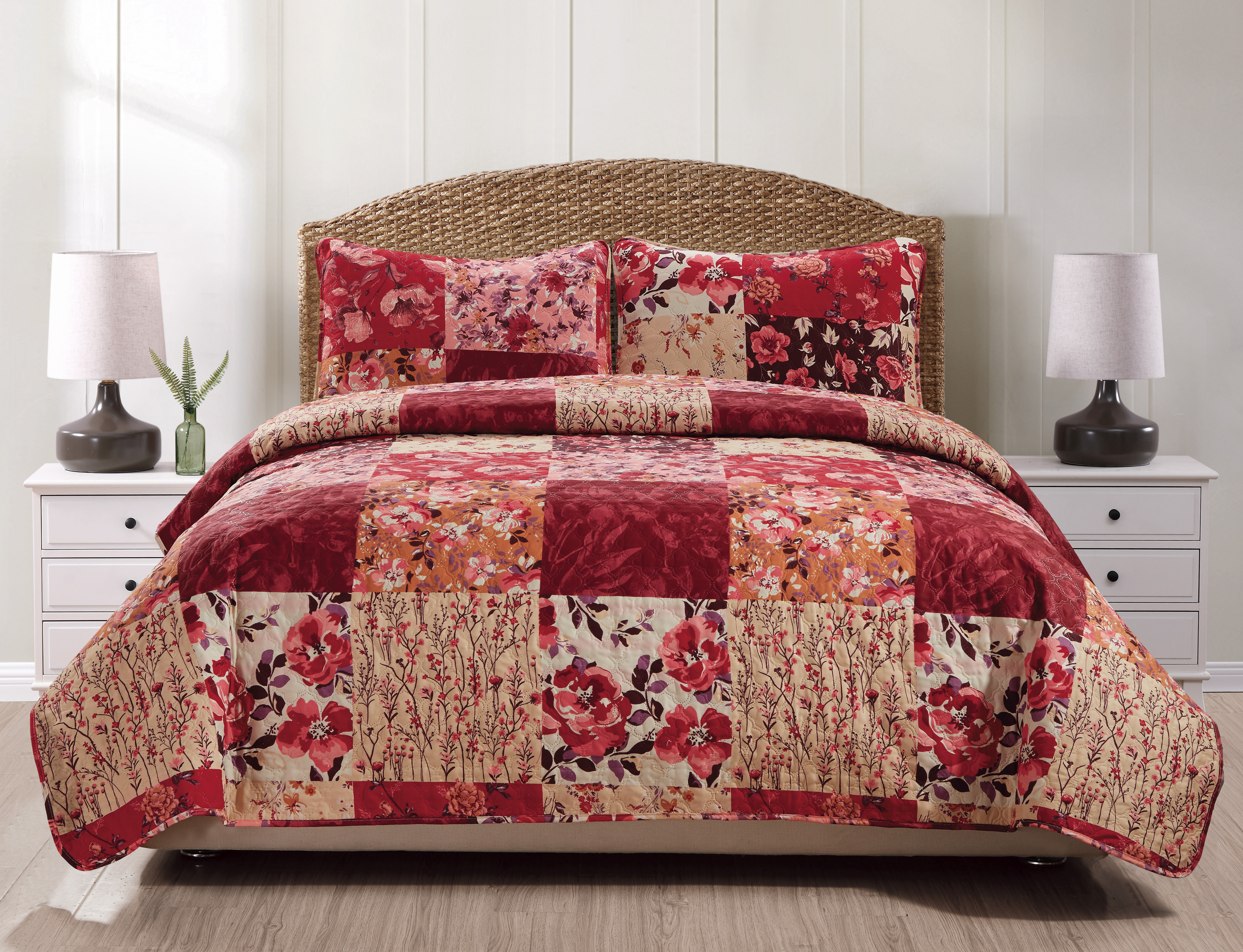 China supplier 3 pcs bedspread quilt polyester quilted coverlet set