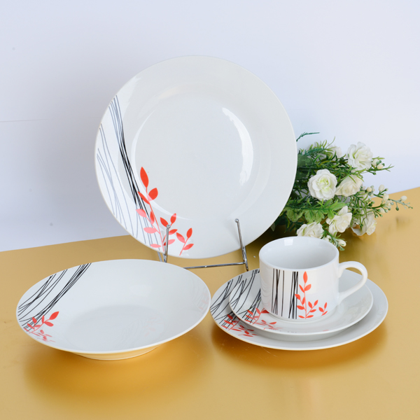 20pcs porcelain dinnerware set,20pcs white porcelain dinner set with decal,30pcs porcelain dinner set