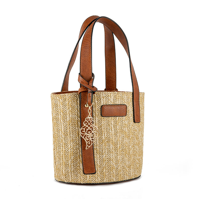 Women's bag luxury handbags rattan Straw crossbody bags for women Leather beach basket bags
