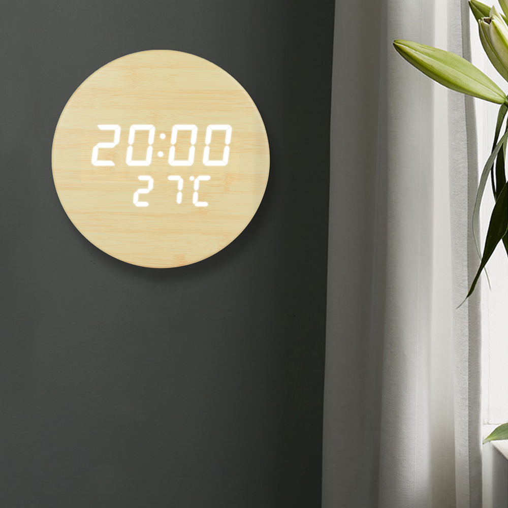 Creative Round 10 Inch Jumbo Wooden LED Wall Clock Et580