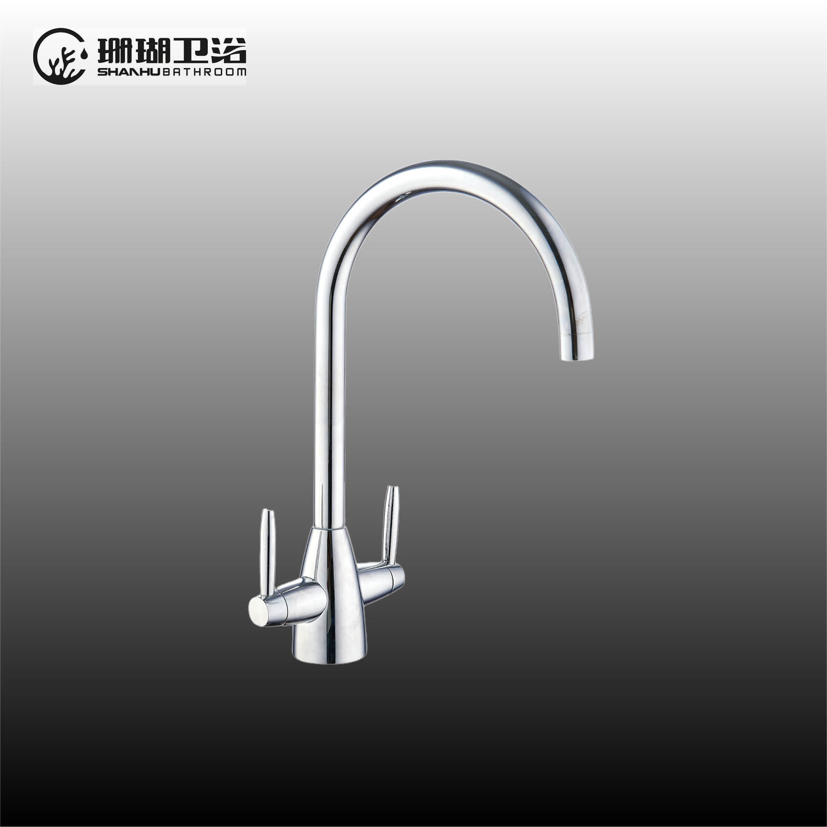 Two handle monobloc kitchen mixer