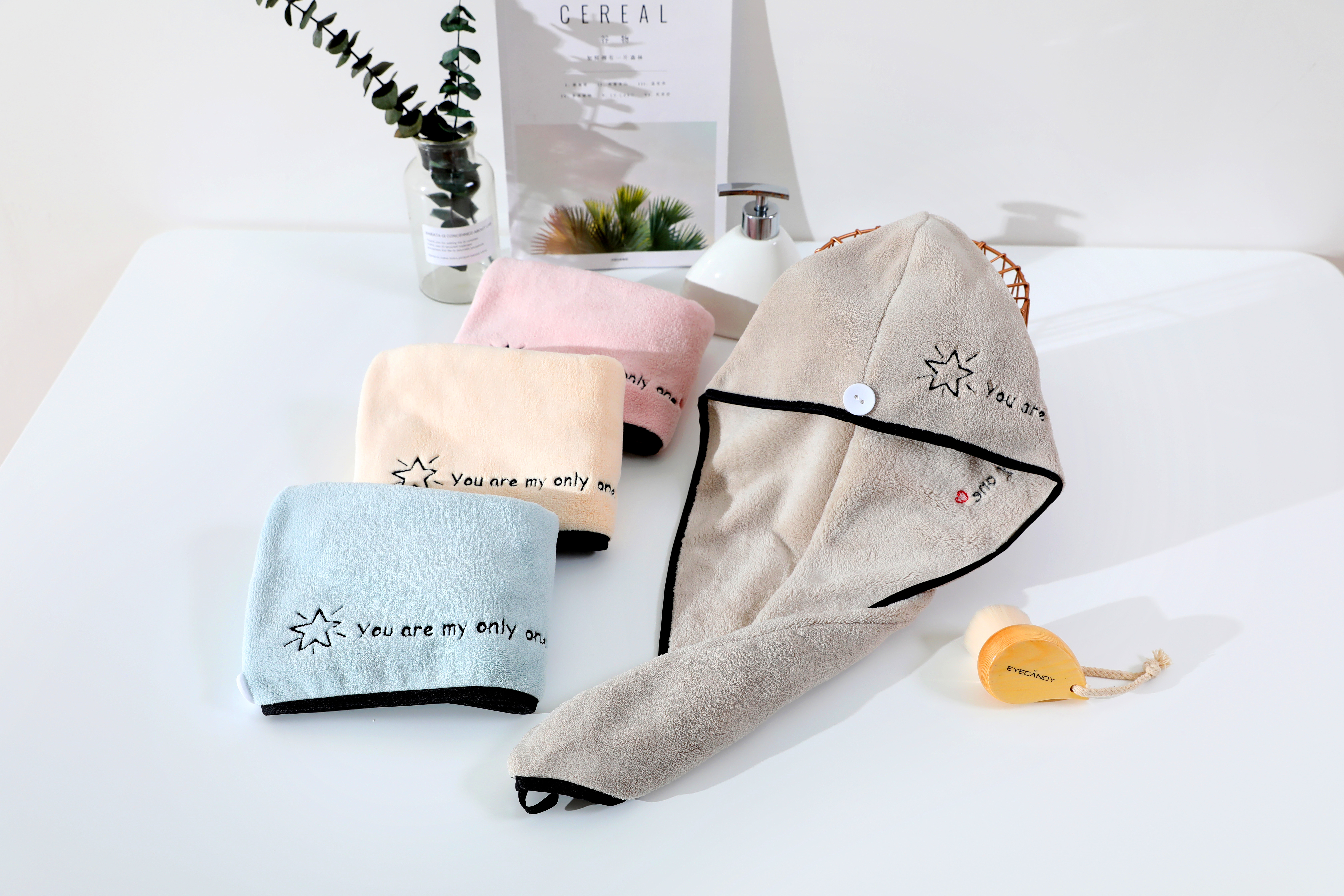 Star Embroidery Hair-drying cap