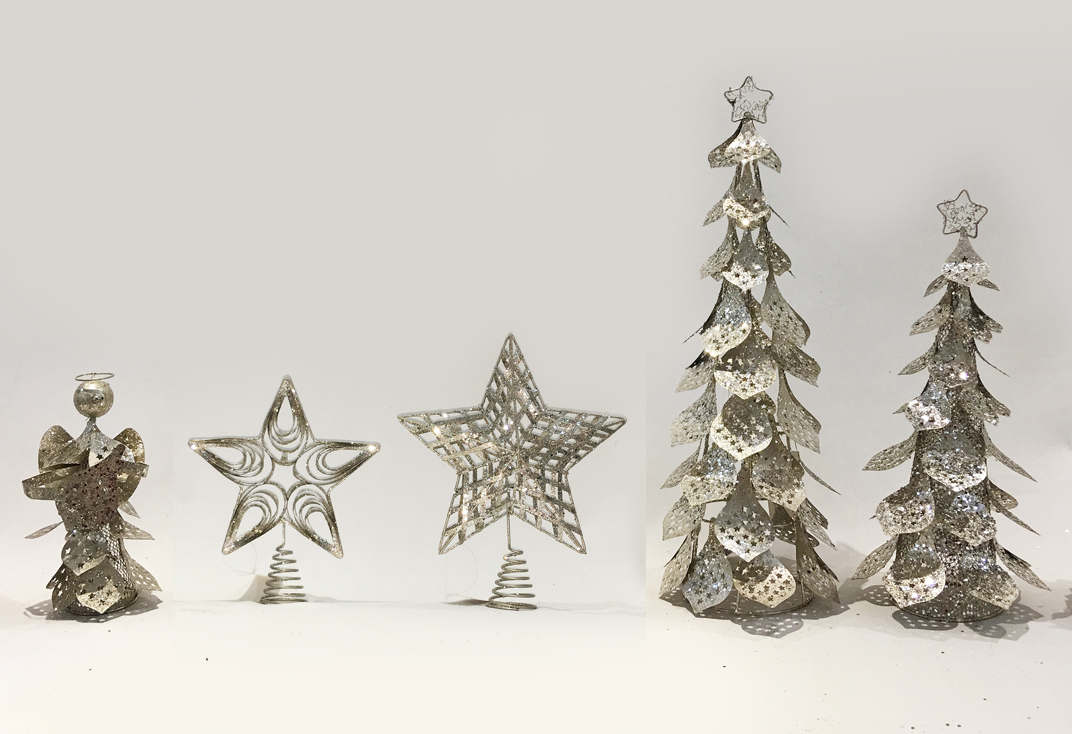 Christmas article Champagne iron cone tree/angel