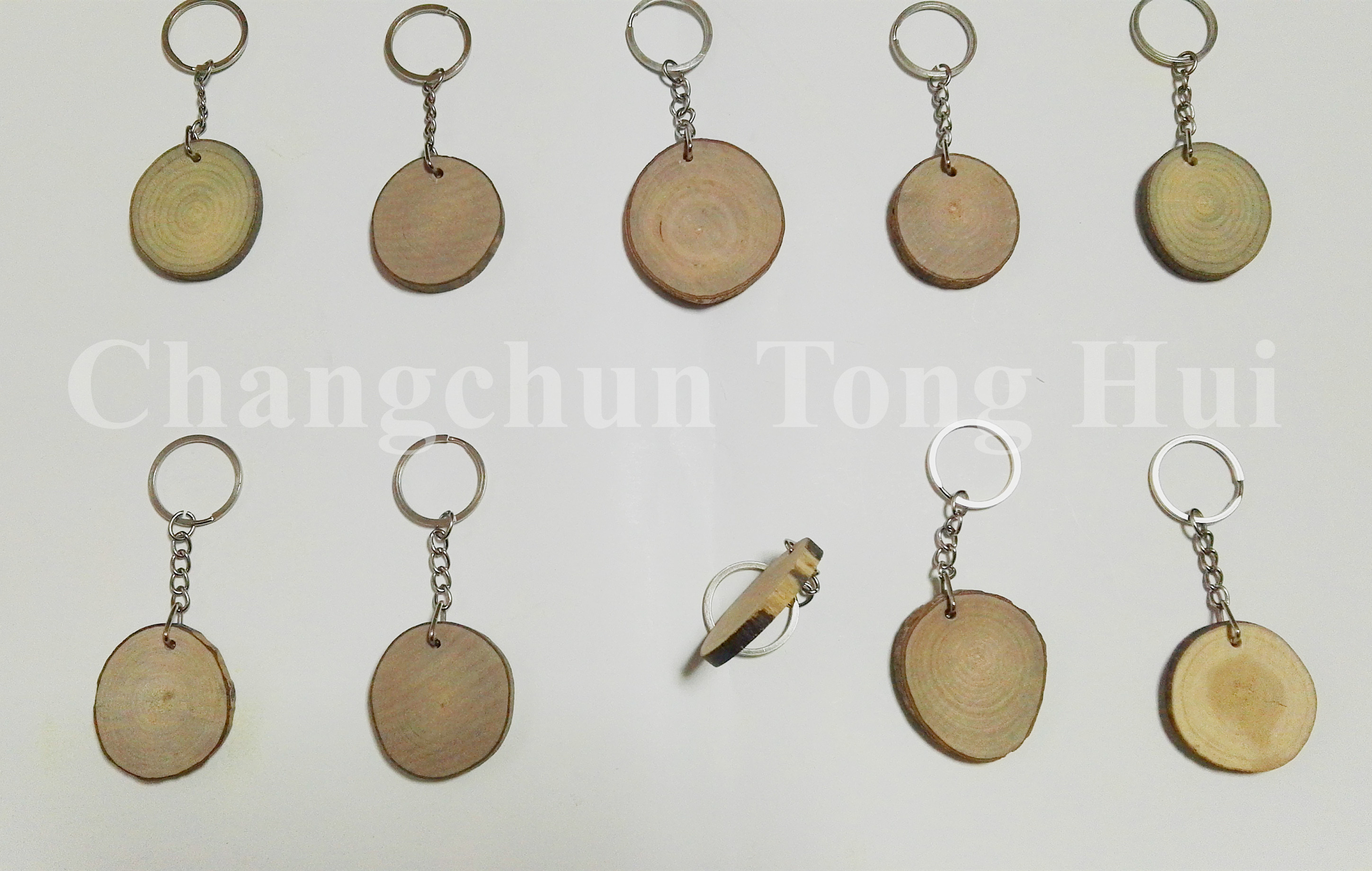 Wood log slice(keyring)