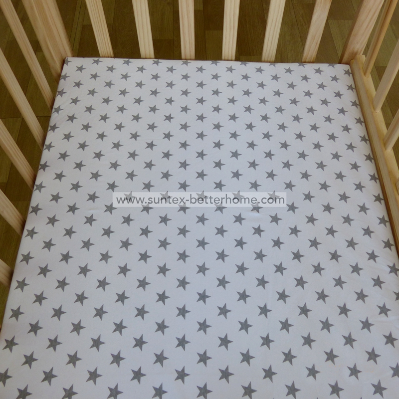Cotton Jersey fabric Baby Fitted Bed Sheet Waterproof Fitted Crib Sheet
