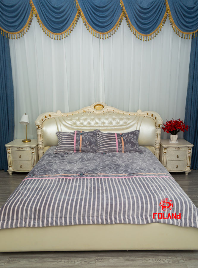 Printed Flannel Comforter & Sham 3pcs/Set