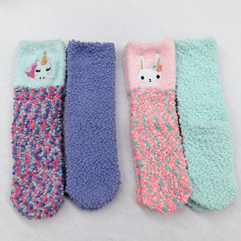 Girls doudou yarn home socks with embroidery