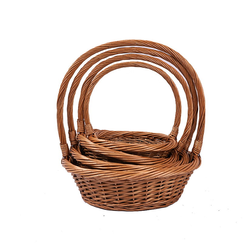 "1ACustomize Wholesale Willow Gift Packing Handmade Woven Fruit Storage Christmas Natural Wicker Basket Cheap Handmade bamboo Willow Best Sellers linyi linshu Shandong