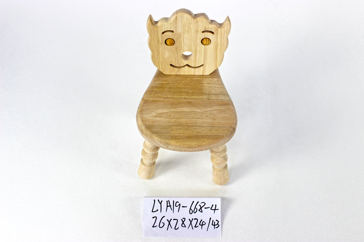 Children solid wood animal shape stool