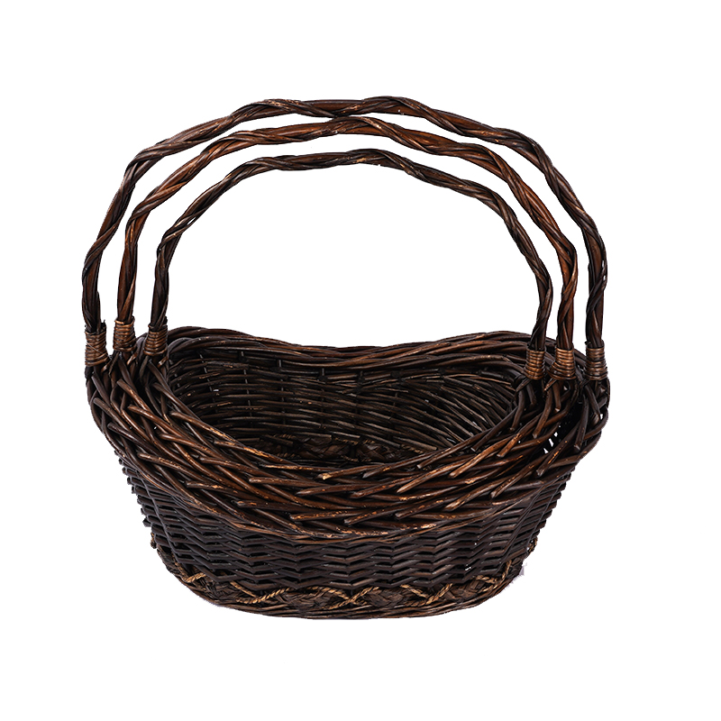 1ACustomize Wholesale Willow Gift Packing Handmade Woven Fruit Storage Christmas Natural Wicker Basket Cheap Handmade bamboo Willow Best Sellers linyi linshu shandong