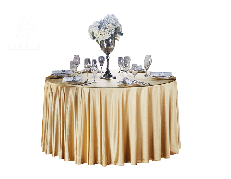 Hotel Gold Damask Satin Table Cloth