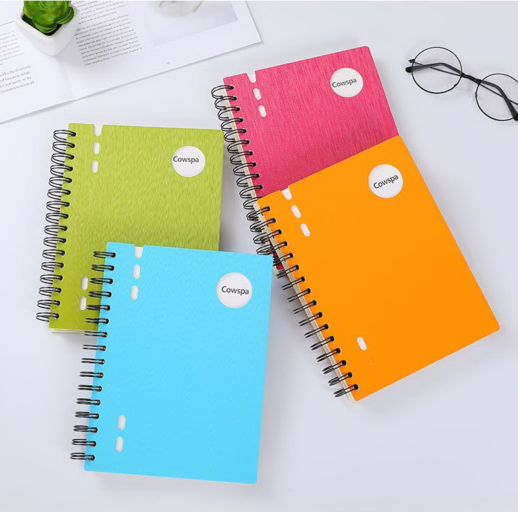 A5/B5 PP cover spiral notebook wire-O 110sheet/220pages 80g paper with 4 dividers