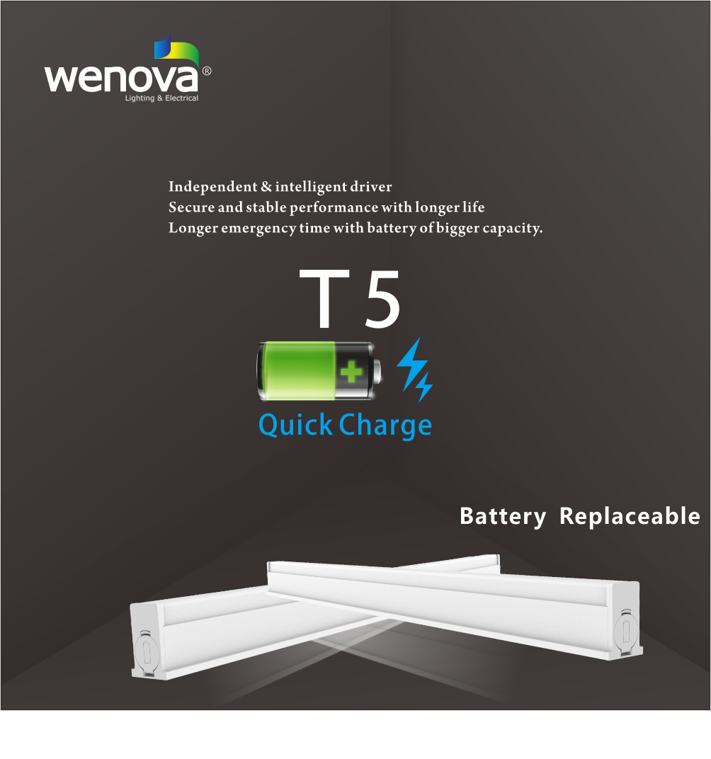 LED Emergency Tube With Fixture( Battery Replaceable)